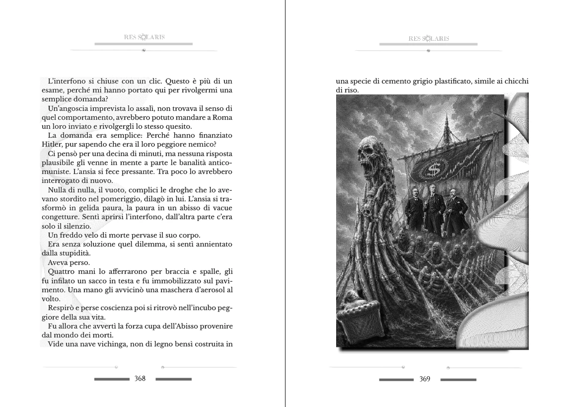 Il Dove e l’Altrove, volume III, pagine 368 e 369: la nave vichinga dei morti