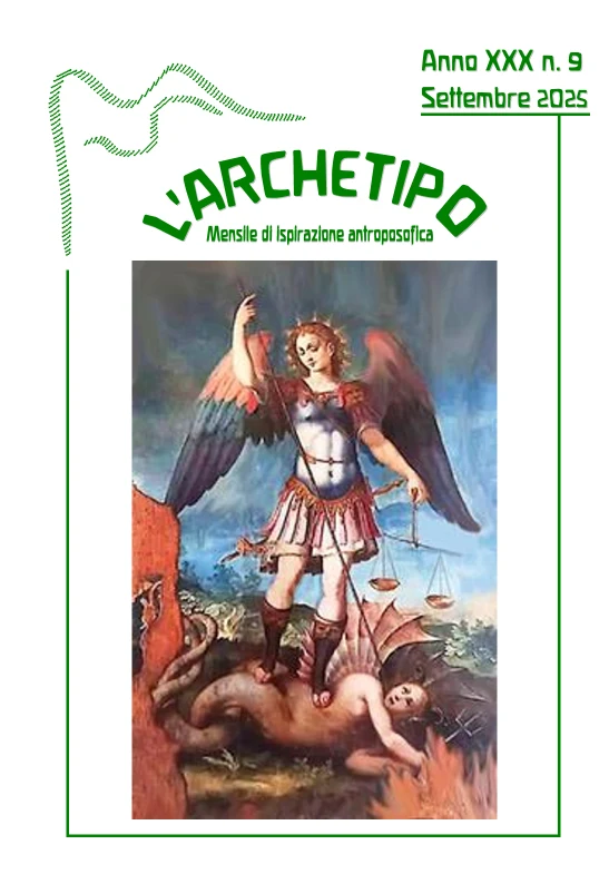 Copertina de L’Archetipo, settembre 2025: San Michele con la bilancia sul drago