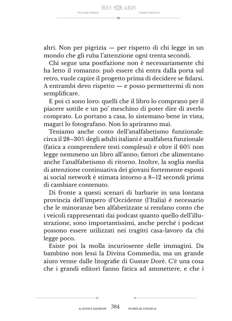 Il Dove e l’Altrove, Postfazione, pagina 384